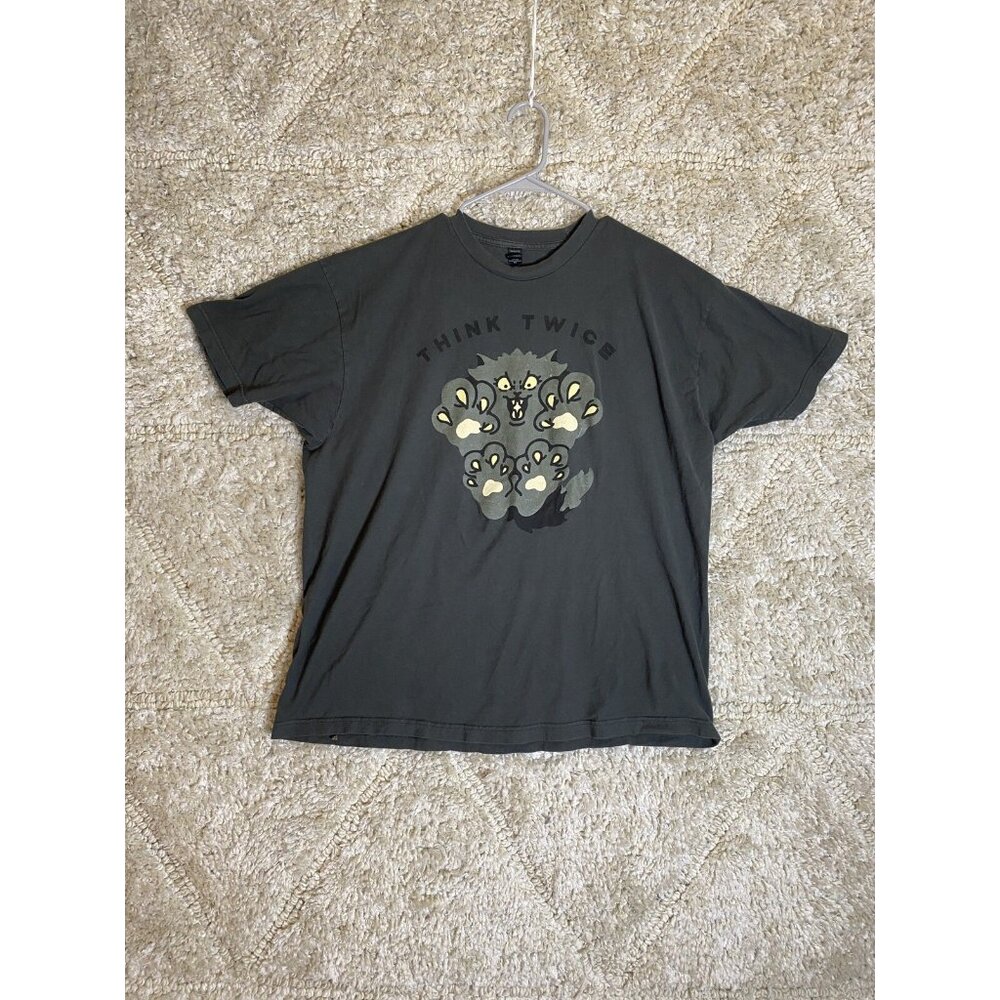 Tulex Think Twice Gray T-Shirt Size XXL Bkack Logo Graphic Tee